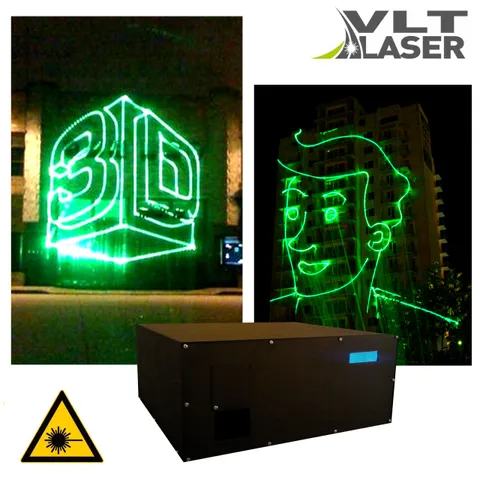 VLT Green 5 000 Pro Termo — all-weather advertising laser projector