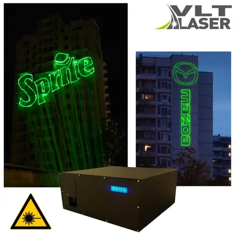VLT Green 1 200 Pro Termo — all-weather advertising laser projector